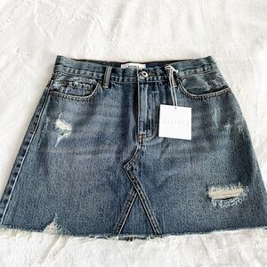 NEW Pistola Distressed Blue Denim Skirt size 27